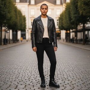 Wilson Women's Shiny Black Leather Jacket